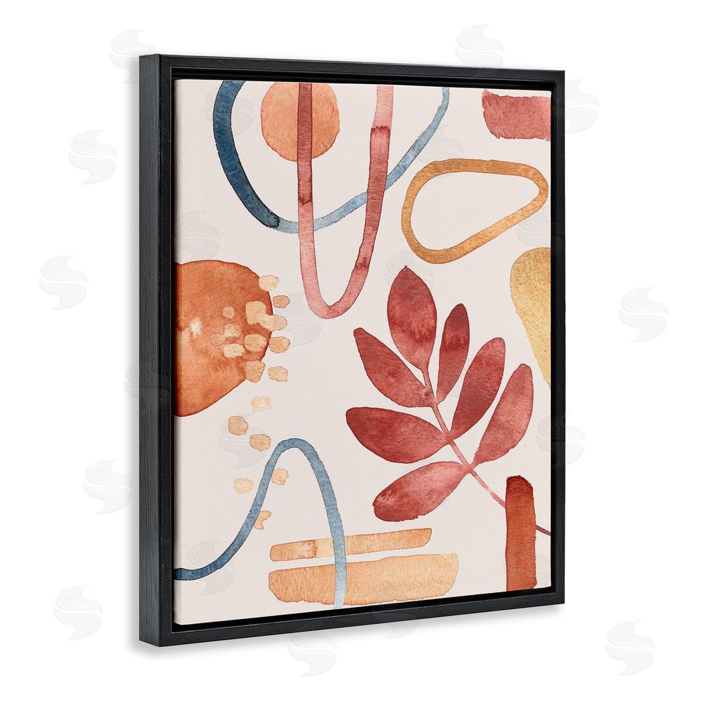 Camila Juncos Earthy Organic Nature & Shapes Black Floating Frame Canvas Wall Art Print