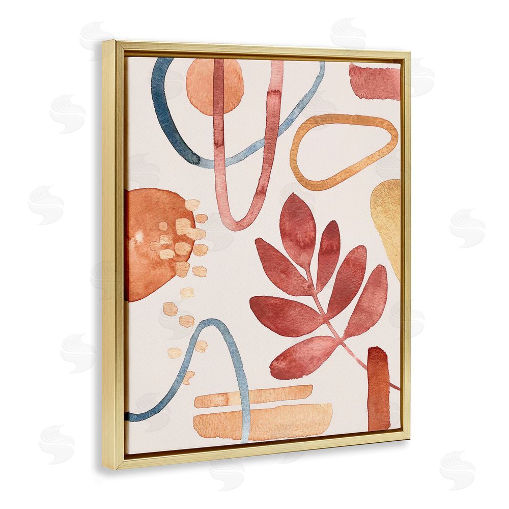 Camila Juncos Earthy Organic Nature & Shapes Gold Floating Frame Canvas Art Print
