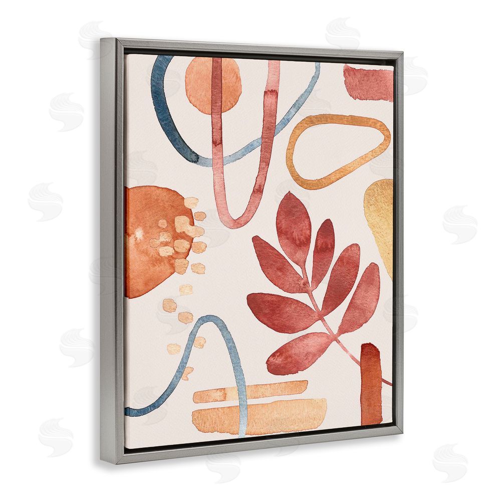Camila Juncos Earthy Organic Nature & Shapes Gray Floating Frame Canvas Art Print