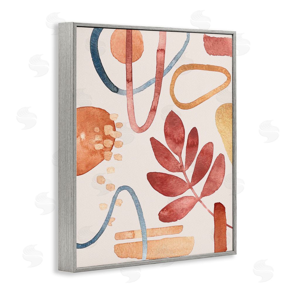 Camila Juncos Earthy Organic Nature & Shapes Gray Framed Giclee Art Print