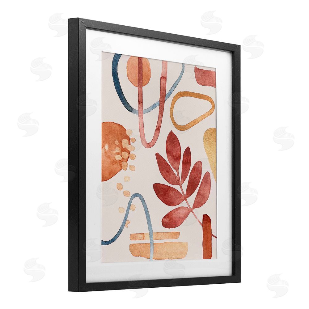 Camila Juncos Earthy Organic Nature & Shapes Black Framed Print Under Glass Art