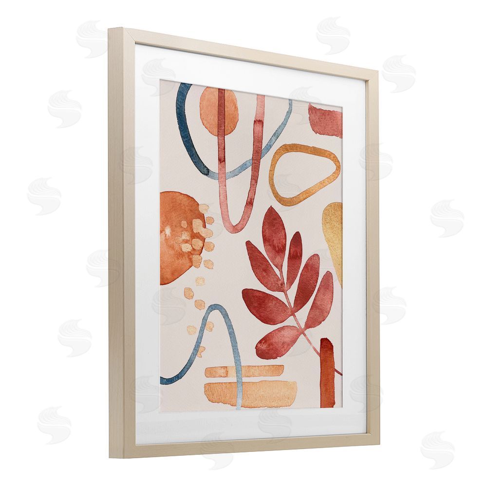 Camila Juncos Earthy Organic Nature & Shapes Birch Framed Print Under Glass Art