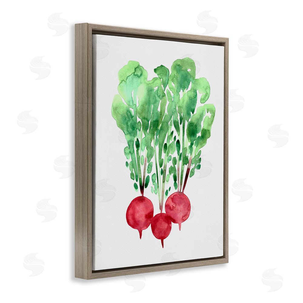 Camila Juncos Watercolor Garden Radishes Brown Floating Frame Canvas Art Print