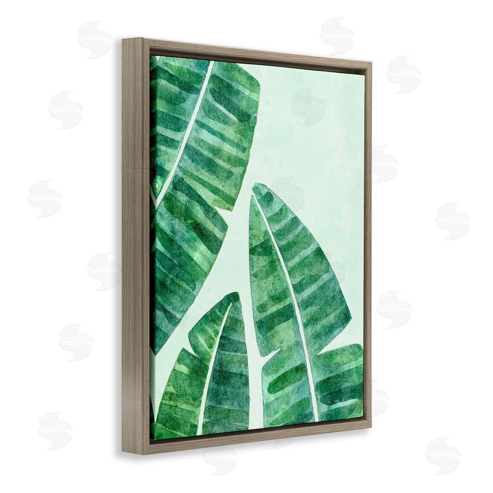 Camila Juncos Banana Leaf Tropics Brown Floating Frame Canvas Art Print