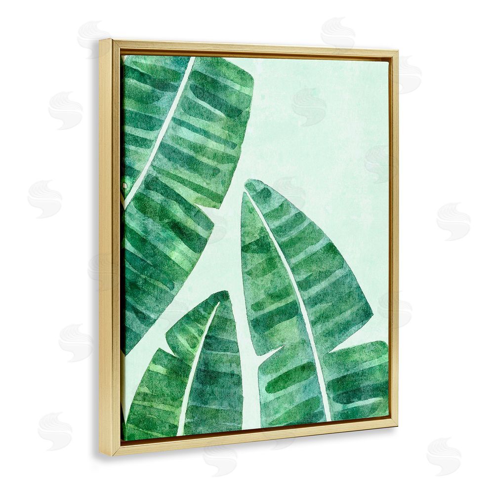 Camila Juncos Banana Leaf Tropics Gold Floating Frame Canvas Art Print