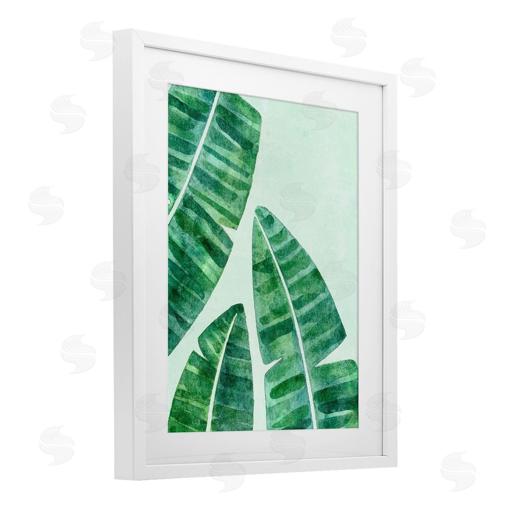 Camila Juncos Banana Leaf Tropics White Framed Print Under Glass Art