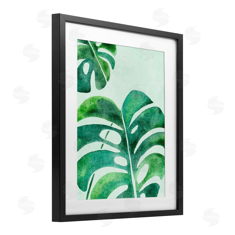 Camila Juncos Monstera Leaf Tropics Black Framed Print Under Glass Art