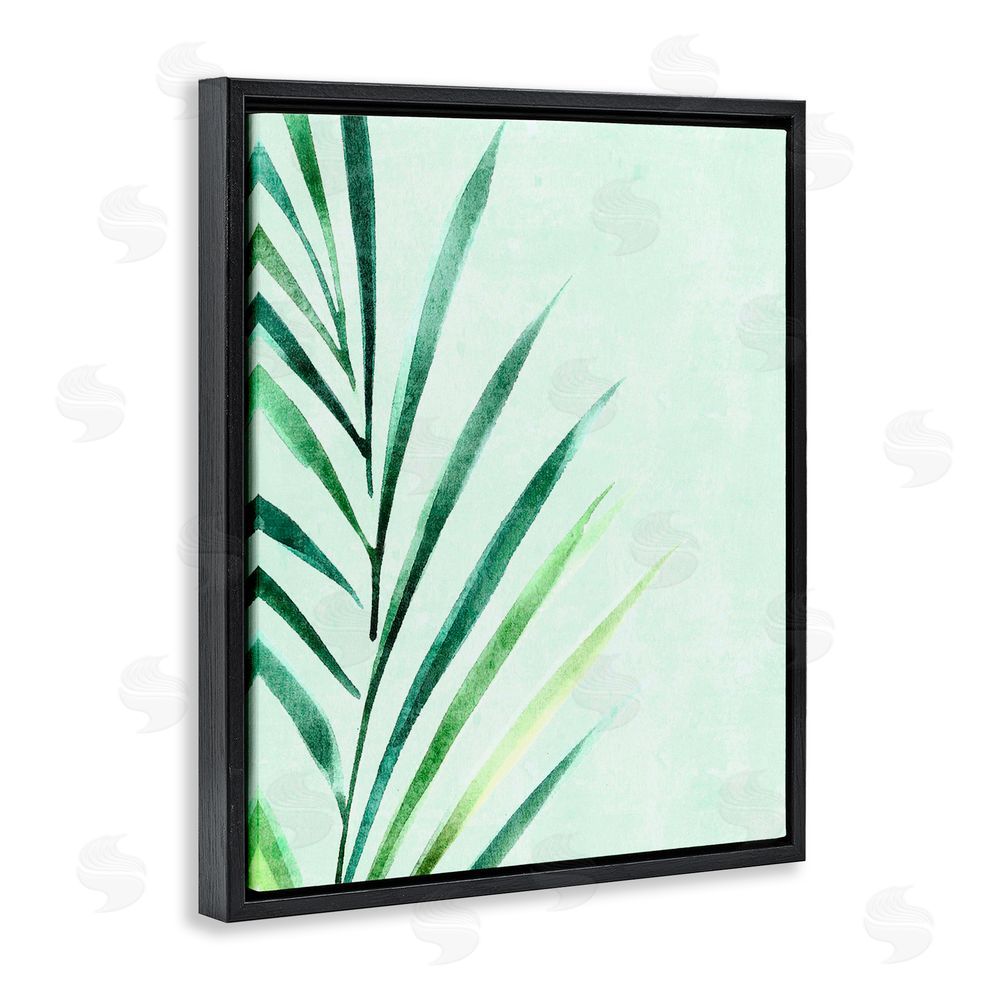 Camila Juncos Palm Leaf Tropics Black Floating Frame Canvas Wall Art Print