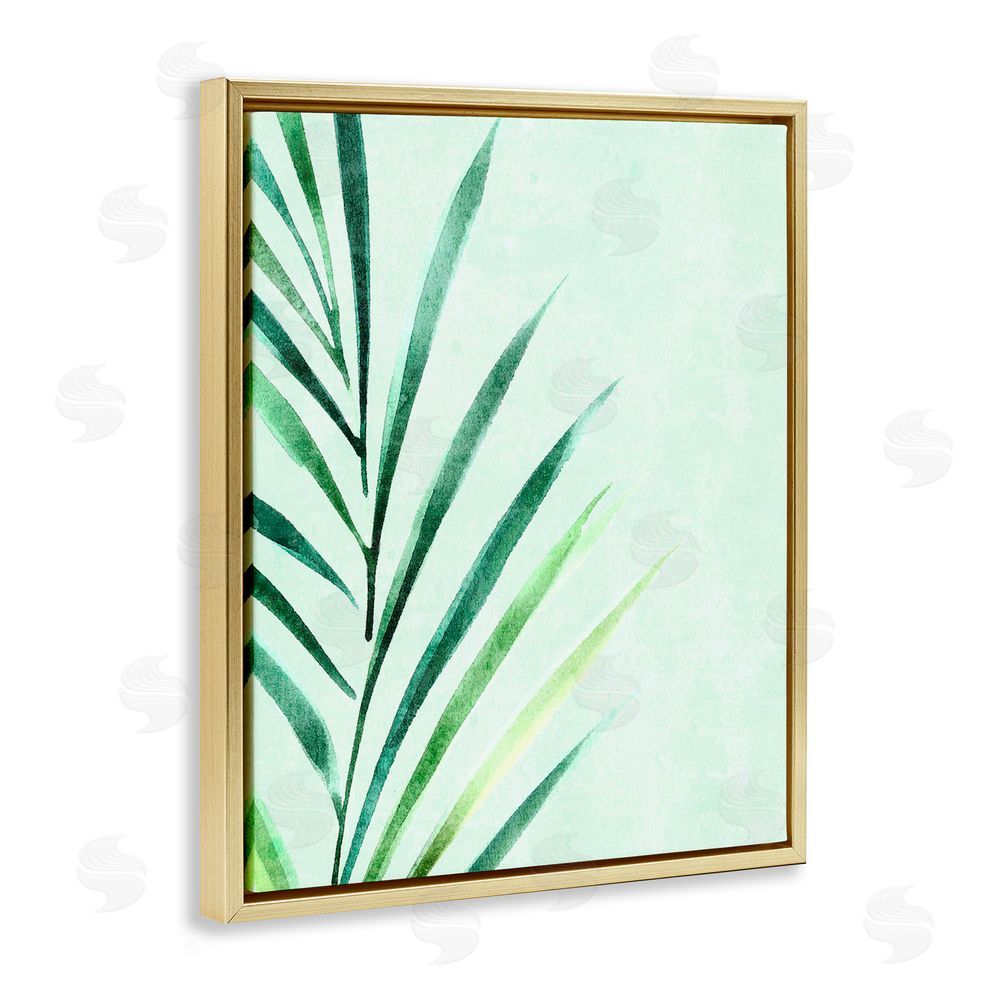 Camila Juncos Palm Leaf Tropics Gold Floating Frame Canvas Art Print