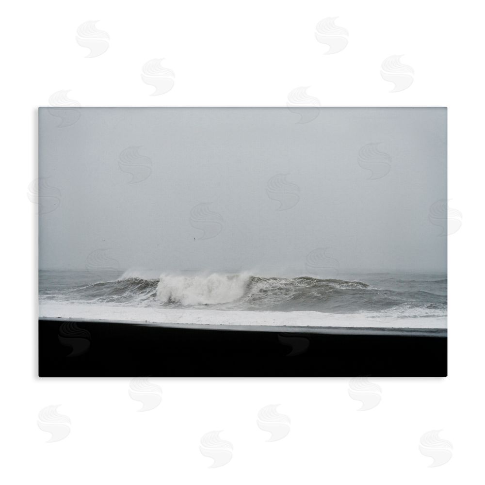 Jade Sharp Photo Black Sand Beach Waves Canvas Wall Art Print