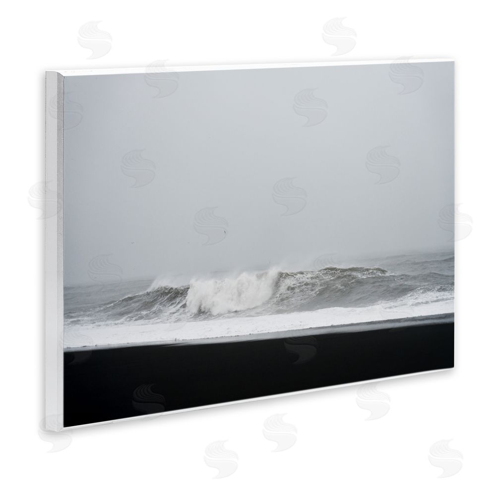 Jade Sharp Photo Black Sand Beach Waves Wall Plaque Art Print