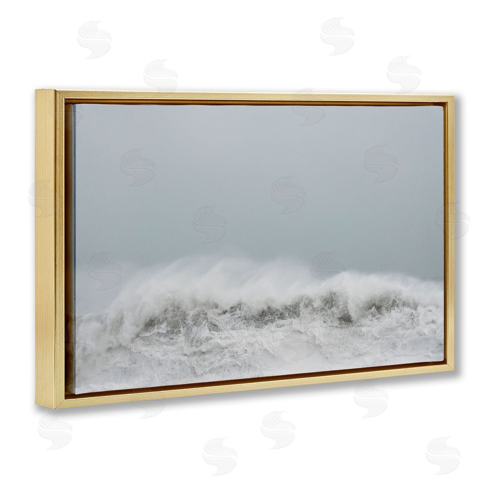 Jade Sharp Photo Cresting Wave Abstraction Gold Floating Frame Canvas Art Print