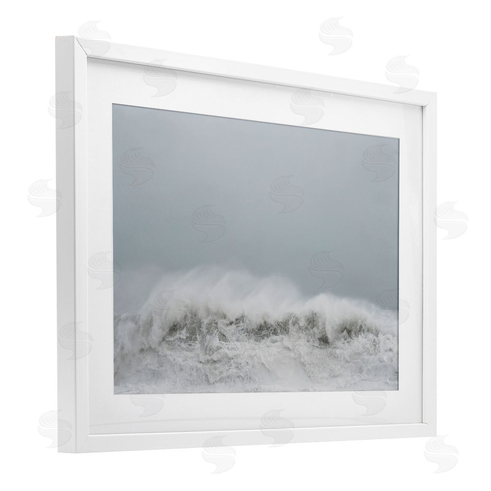 Jade Sharp Photo Cresting Wave Abstraction White Framed Print Under Glass Art