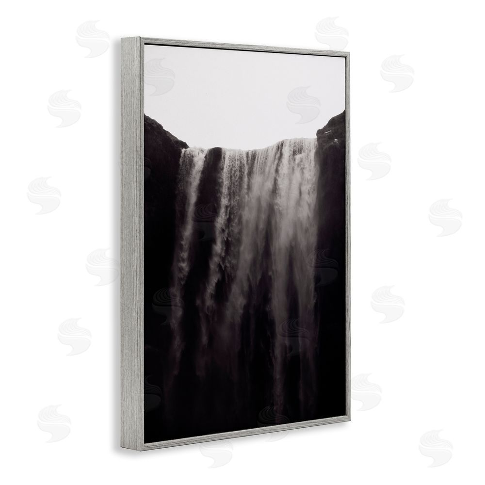 Jade Sharp Photo Skogafoss Icelandic Waterfall Gray Framed Giclee Art Print