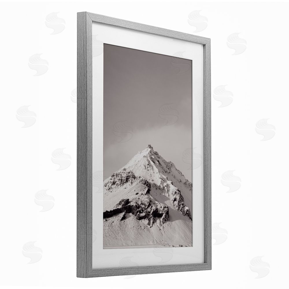 Jade Sharp Photo Icy Mountain Peak Iceland Gray Framed Print Under Glass Art