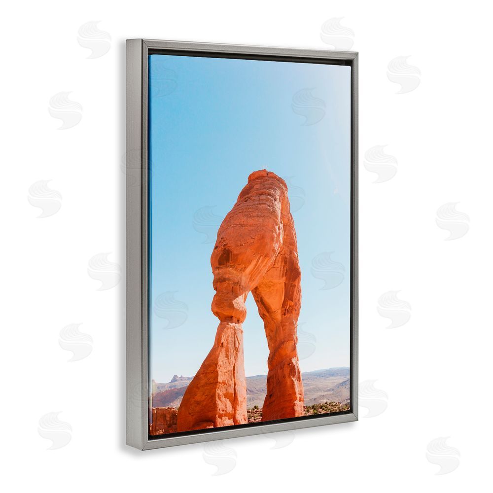 Jade Sharp Photo Natural Desert Archway Gray Floating Frame Canvas Art Print