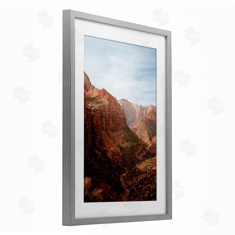 Jade Sharp Photo Breathtaking Zion Canyon View Gray Framed Print Under Glass Art