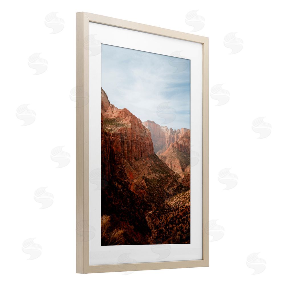 Jade Sharp Photo Breathtaking Zion Canyon View Birch Framed Print Under Glass Art