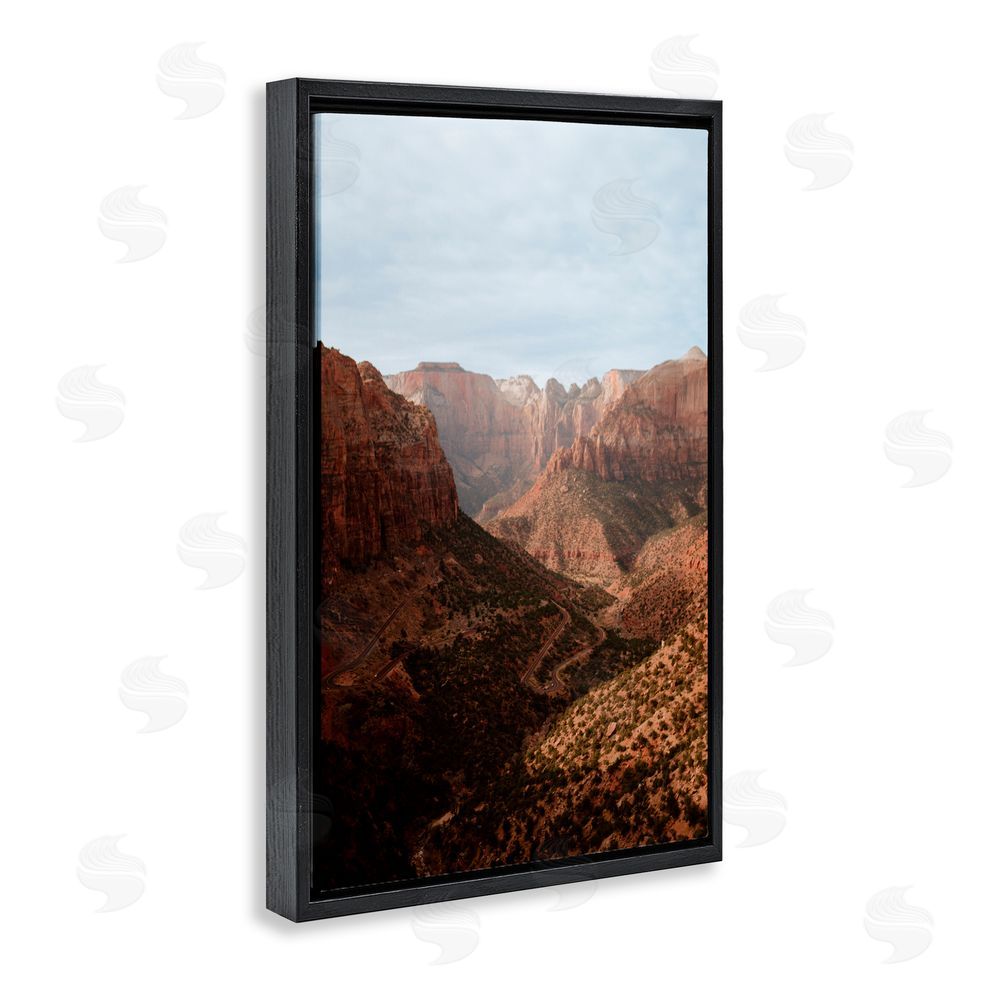 Jade Sharp Photo Vast Canyon Zion Park Black Floating Frame Canvas Wall Art Print