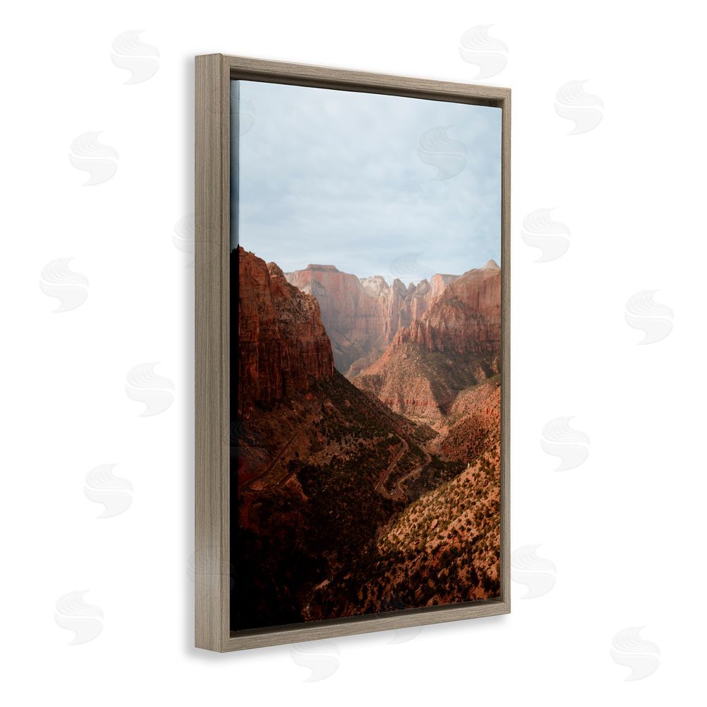 Jade Sharp Photo Vast Canyon Zion Park Brown Floating Frame Canvas Art Print