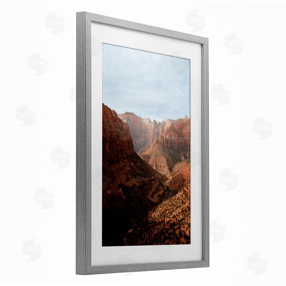 Jade Sharp Photo Vast Canyon Zion Park Gray Framed Print Under Glass Art