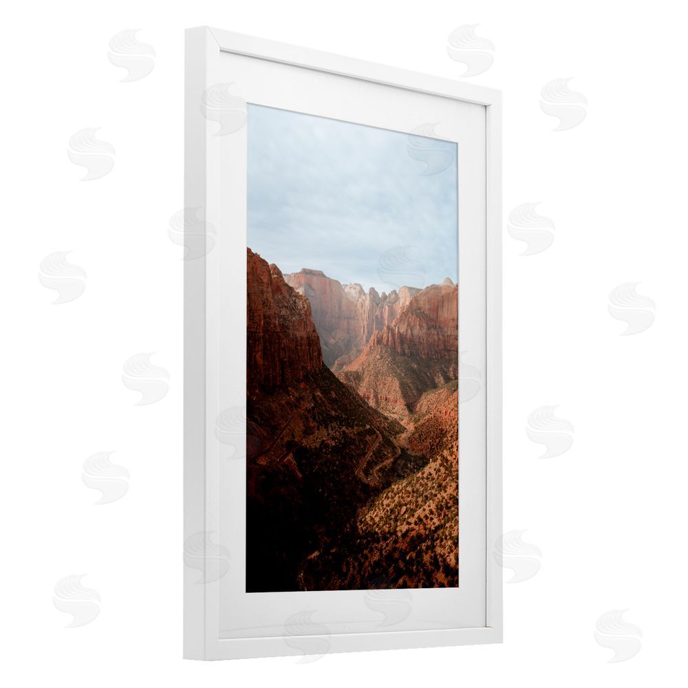 Jade Sharp Photo Vast Canyon Zion Park White Framed Print Under Glass Art