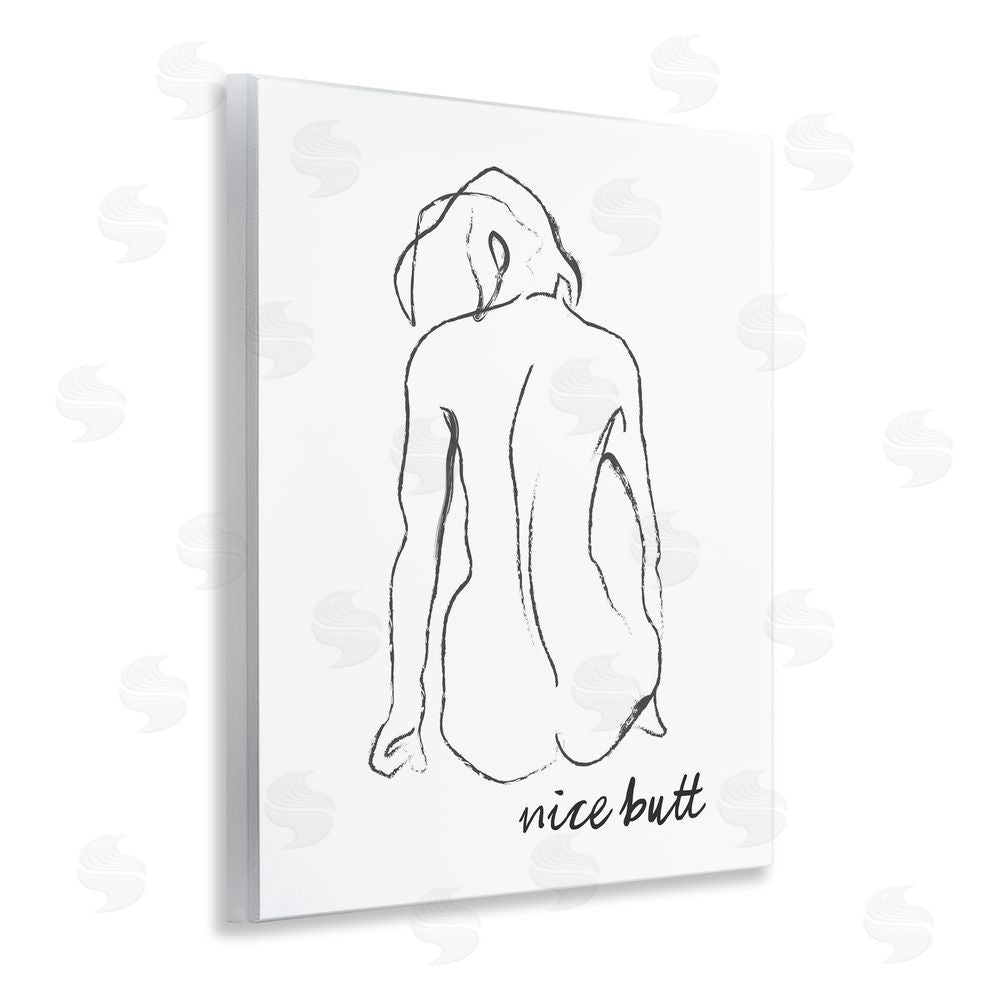 Lettered and Lined Nice Butt Bathroom Refresh Wall Plaque Art Print