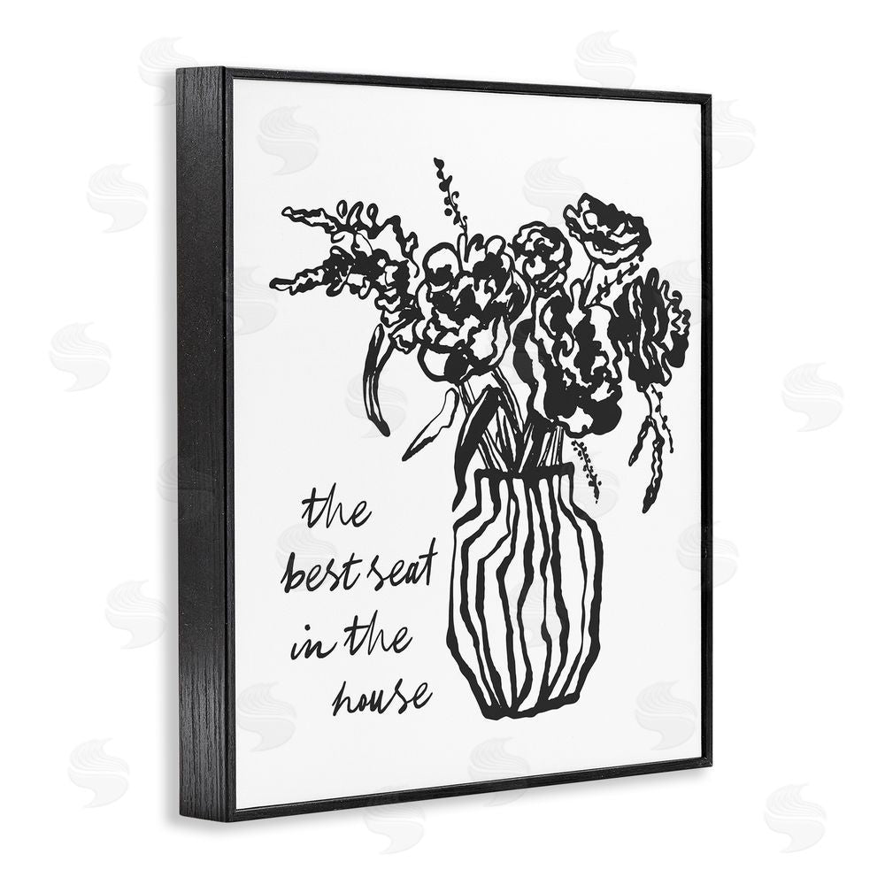 Lettered and Lined Best Seat in House Bathroom Black Framed Giclee Wall Art Print
