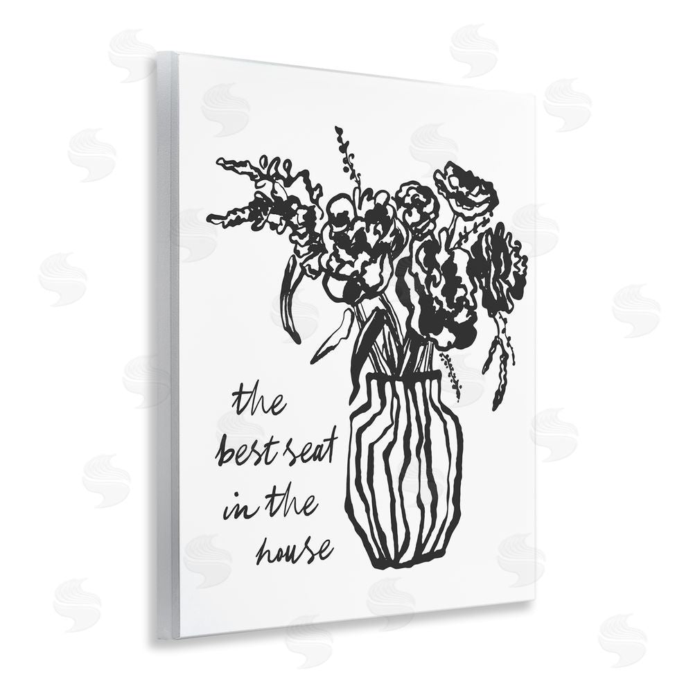 Lettered and Lined Best Seat in House Bathroom Wall Plaque Art Print