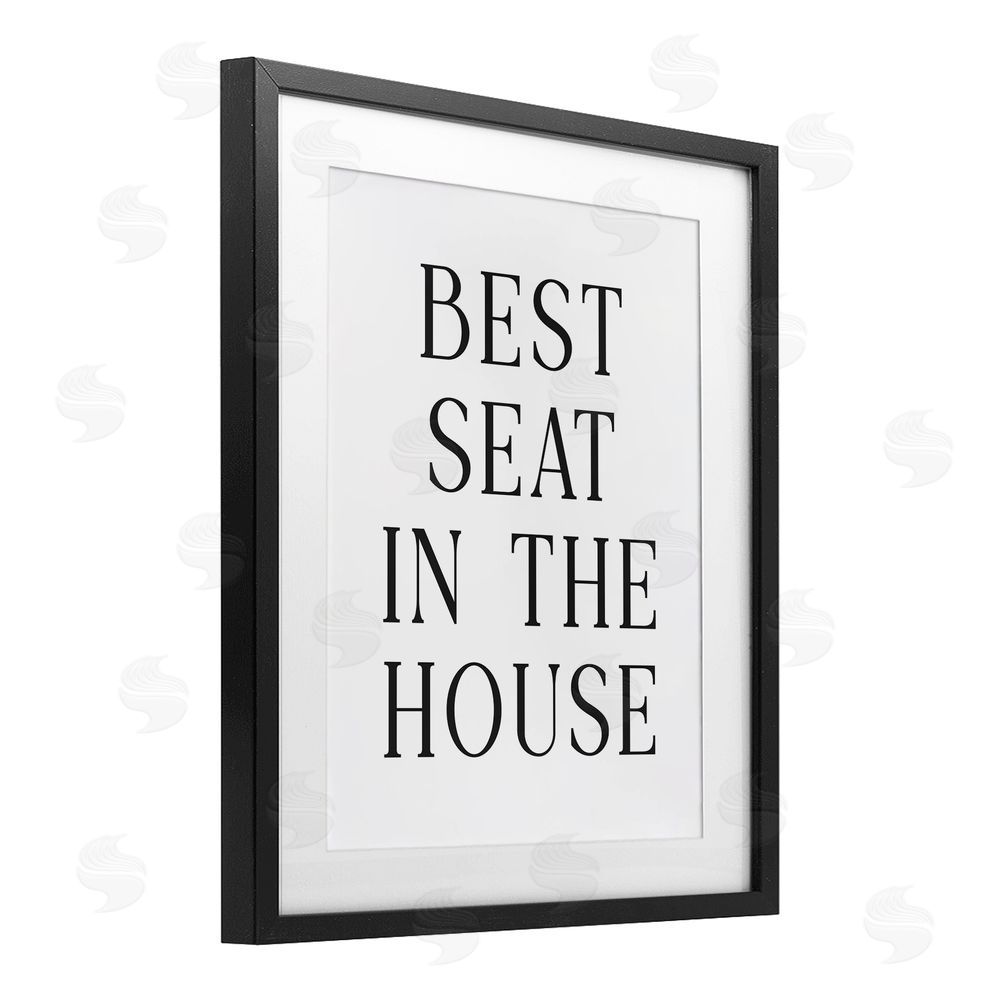 Lettered and Lined Best Seat Bathroom Toilet Black Framed Print Under Glass Wall Art