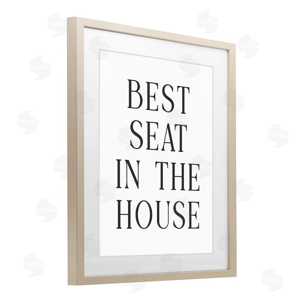 Lettered and Lined Best Seat Bathroom Toilet Birch Framed Print Under Glass Wall Art