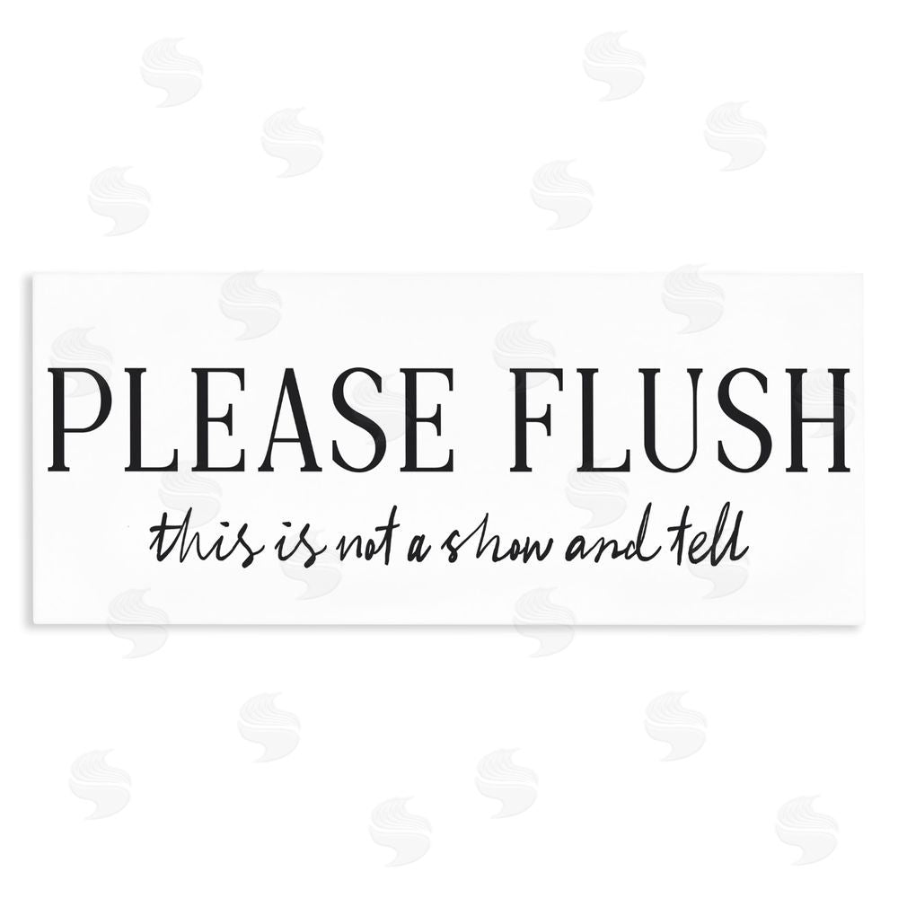 Lettered and Lined Not Show & Tell Bathroom Stretched Canvas Wall Art Print