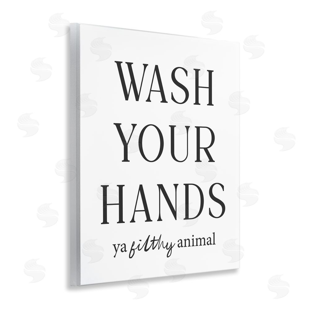Lettered and Lined Wash Your Hands Funny Reminder Wall Plaque Art Print