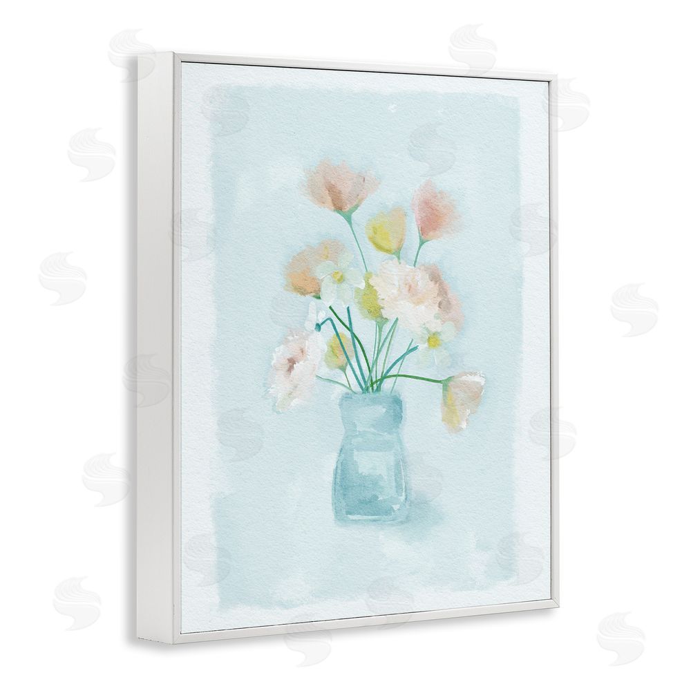 Leah Straatsma Pretty Florals in Vase White Framed Giclee Wall Art Print