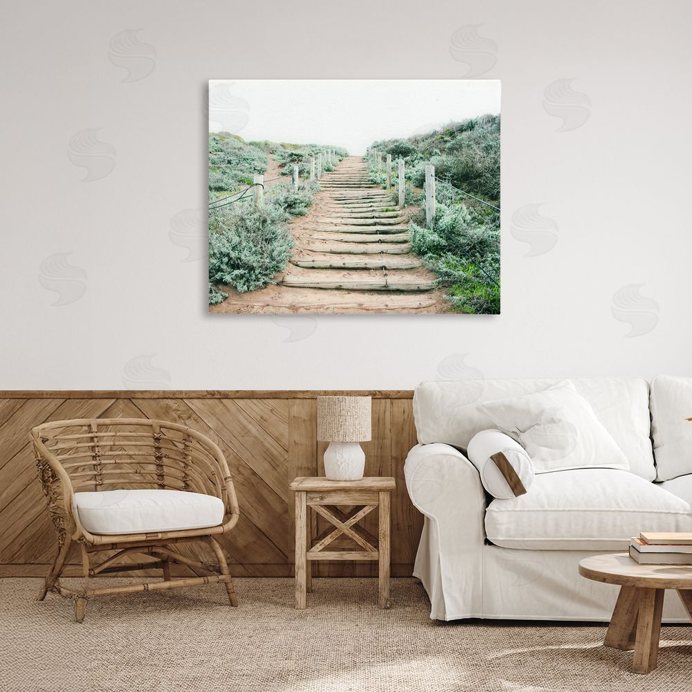 Leah Noel Art Stairway To Heaven Path Stretched Canvas Wall Art Print in Room