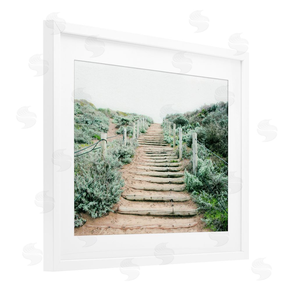 Leah Noel Art Stairway To Heaven Path White Framed Print Under Glass Wall Art