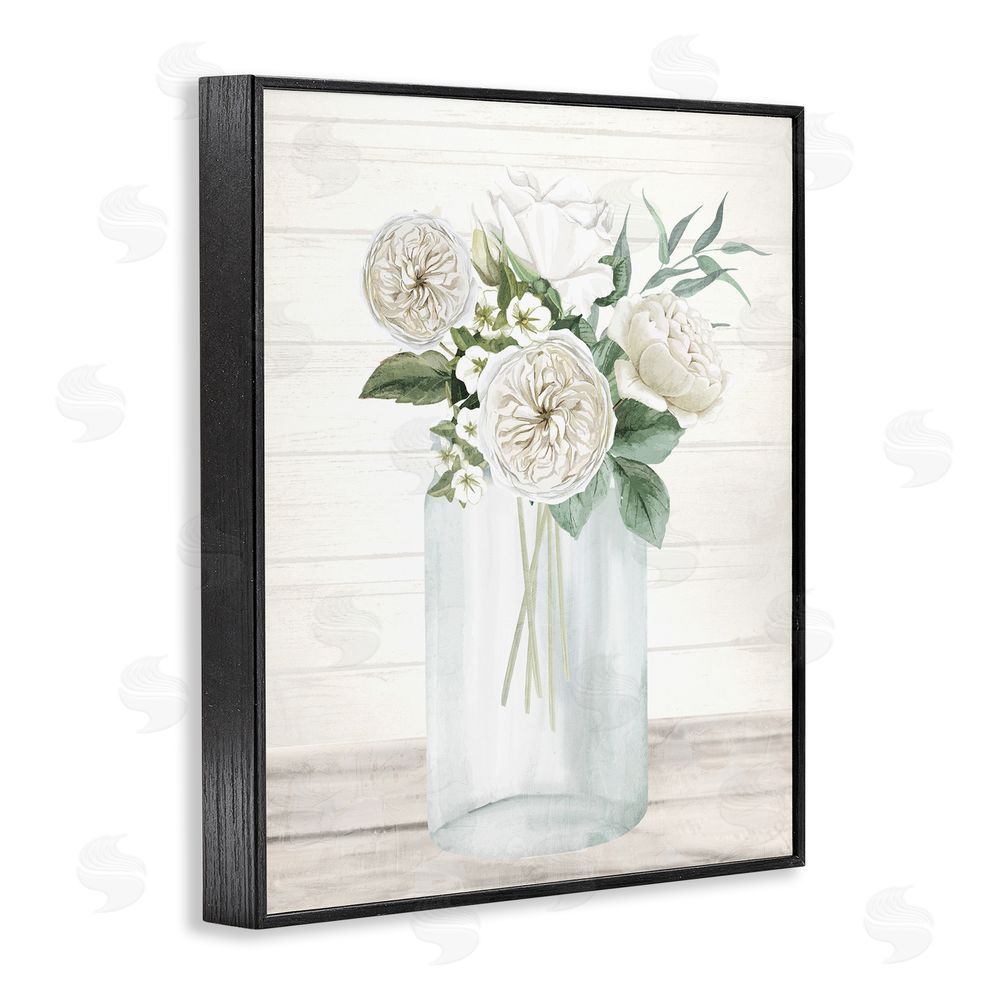 Kim Allen Elegant Patience Bouquet Blacked Framed Giclee Wall Art Print