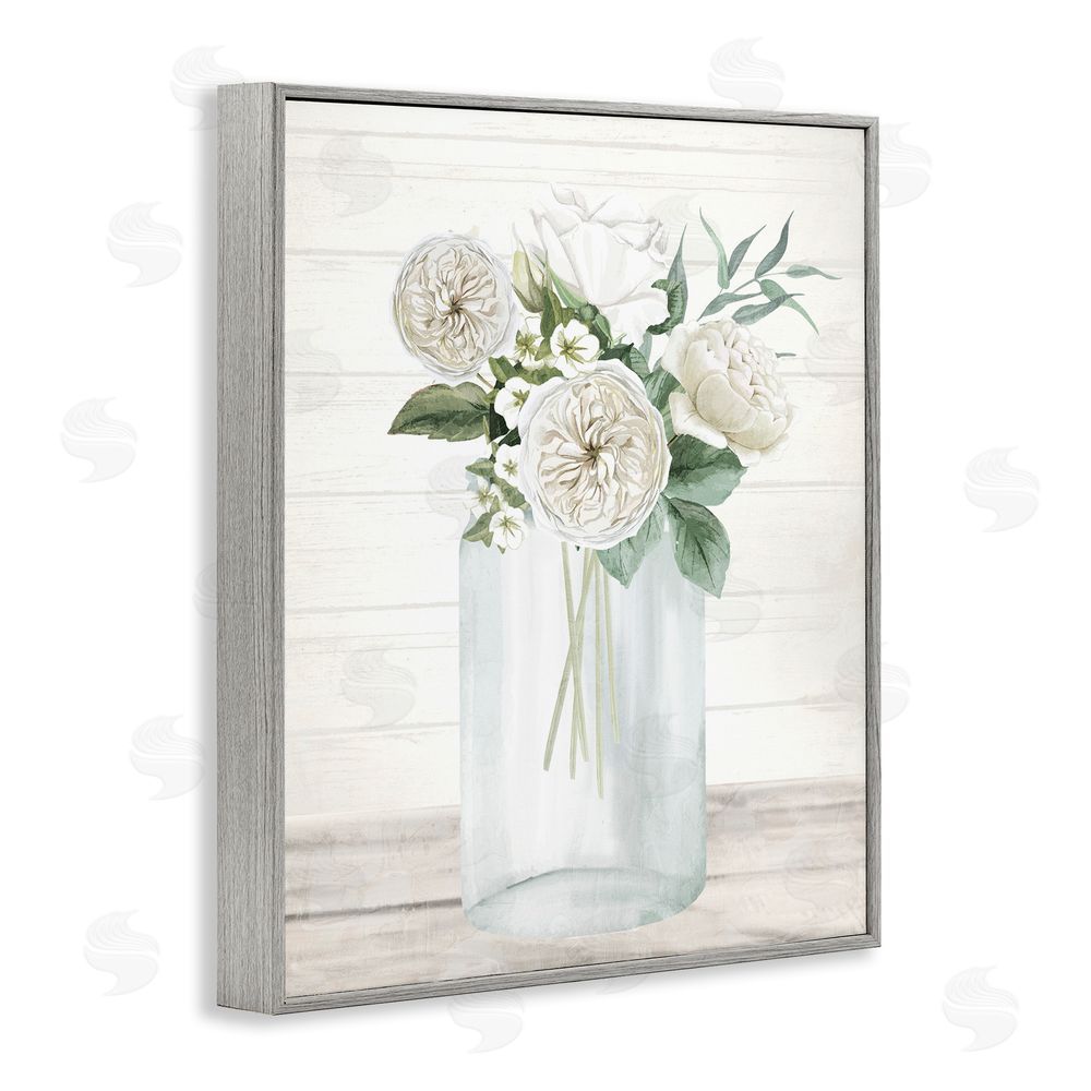 Kim Allen Elegant Patience Bouquet Gray Framed Giclee Wall Art Print