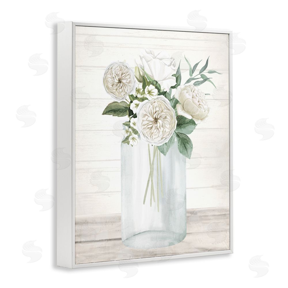 Kim Allen Elegant Patience Bouquet White Framed Giclee Wall Art Print