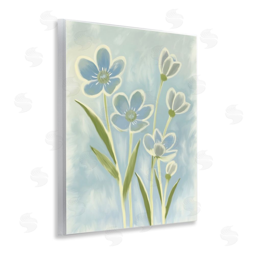 Kim Allen Blue Petals Contour Wall Plaque Art Print
