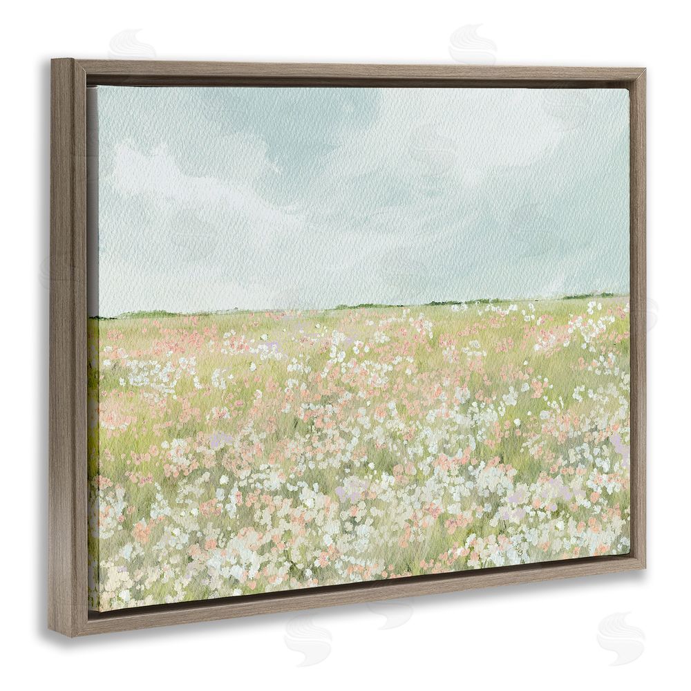 Leah Straatsma Budding Field Scenery Brown Floating Frame Canvas Wall Art Print