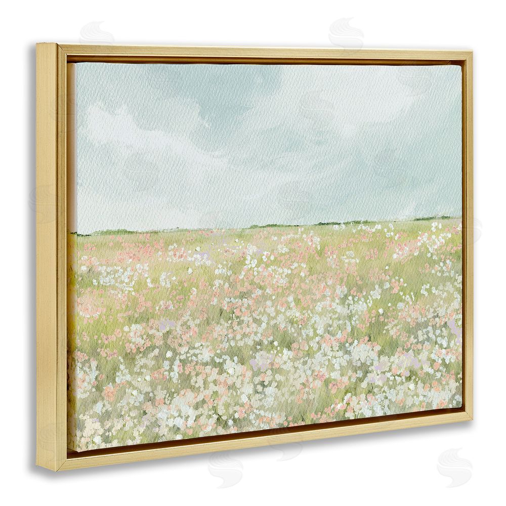 Leah Straatsma Budding Field Scenery Gold Floating Frame Canvas Wall Art Print
