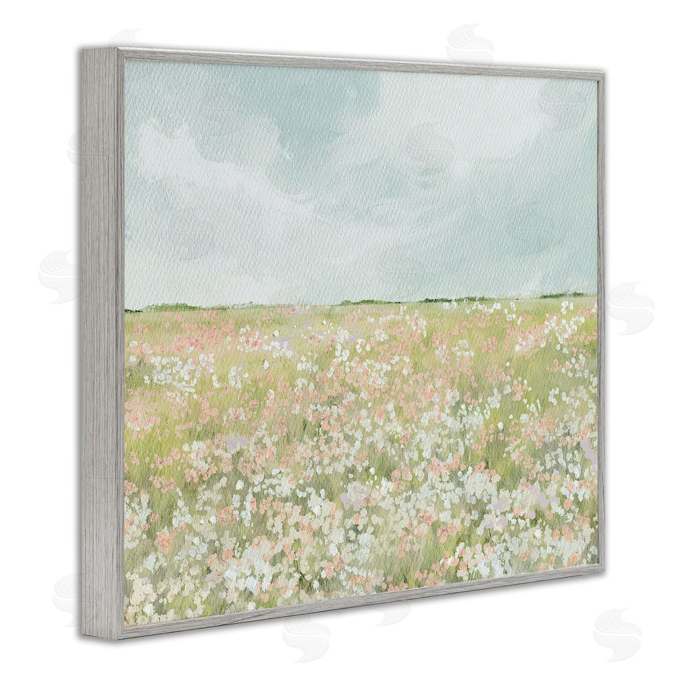 Leah Straatsma Budding Field Scenery Gray Framed Giclee Wall Art Print