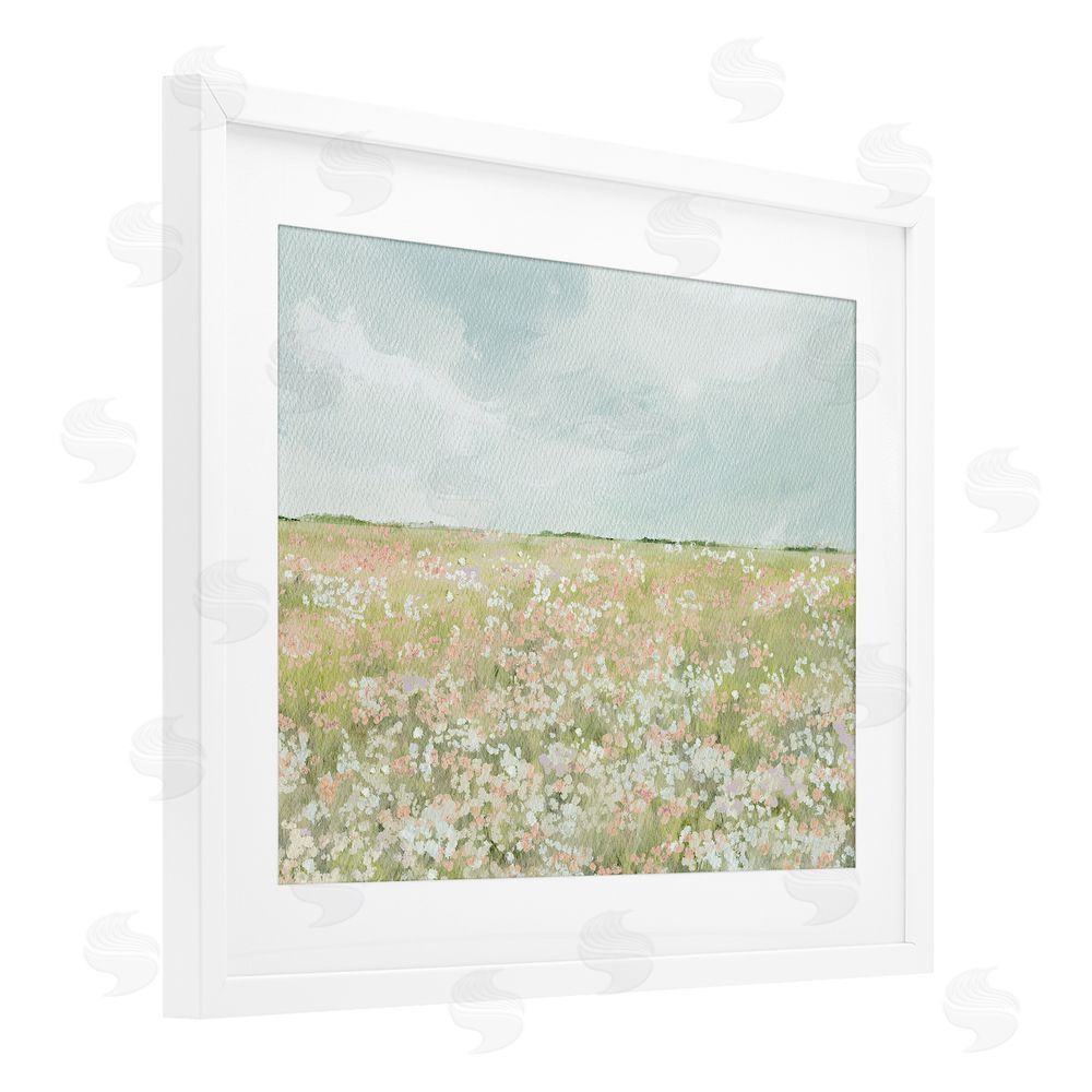 Leah Straatsma Budding Field Scenery White Framed Print Under Glass Wall Art