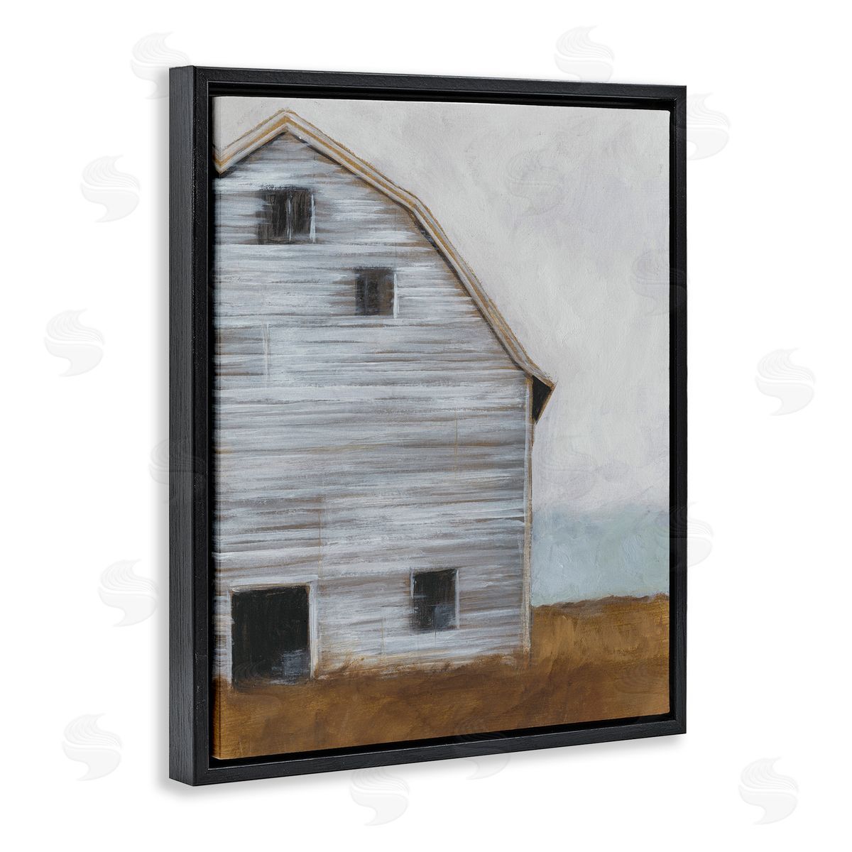 Worn Old Barn Farmhouse Black Floating Frame Canvas Wall Art, Home Decor by Ethan Harper