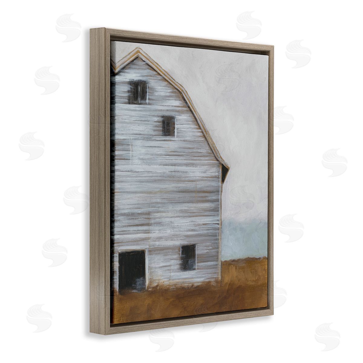 Worn Old Barn Farmhouse Brown Floating Frame Canvas Wall Art, Home Decor by Ethan Harper
