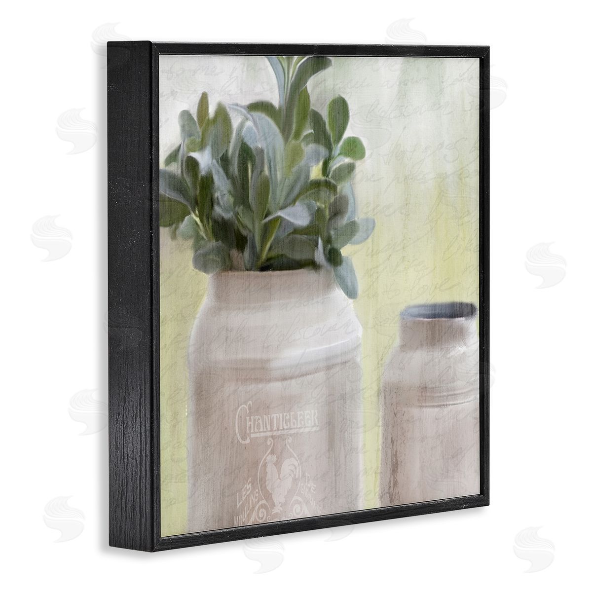 Farmhouse Mill Can with Greenery Black Frame Print Wall Art, Home Decor by Kimberly Allen