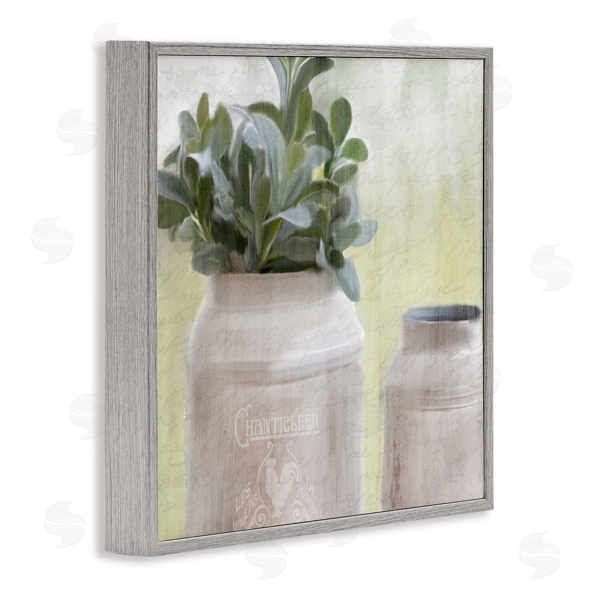 Farmhouse Mill Can with Greenery Grey Frame Print Wall Art, Home Decor by Kimberly Allen