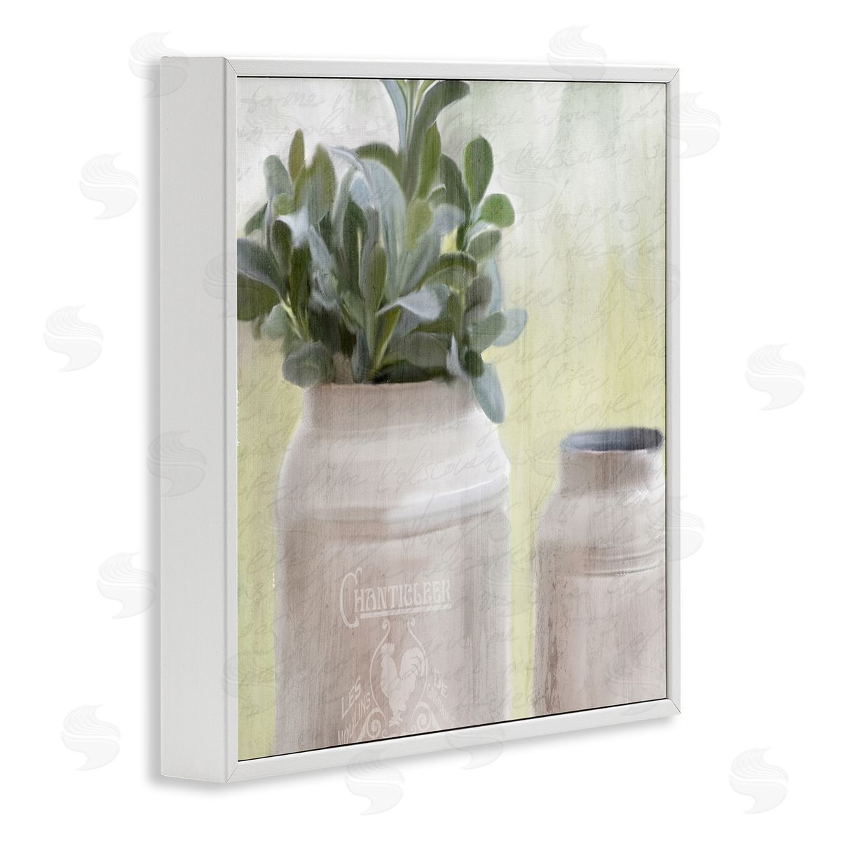 Farmhouse Mill Can with Greenery White Frame Print Wall Art, Home Decor by Kimberly Allen