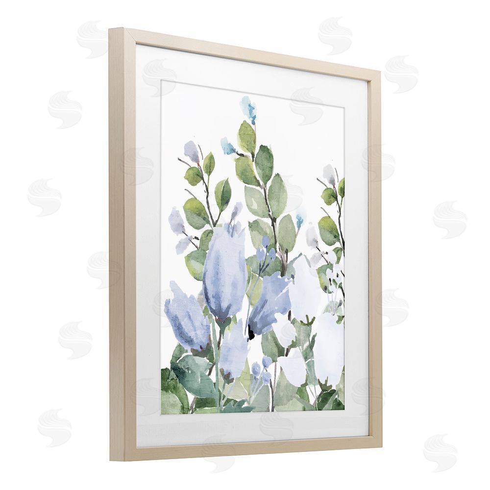 Kim Allen Blue Spring Botanicals Birch Framed Print Under Glass Wall Art